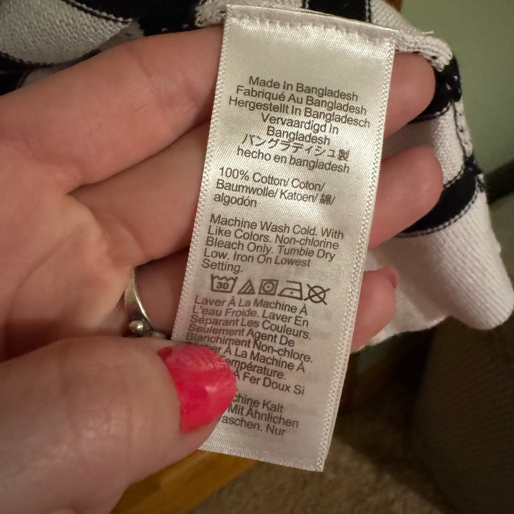 NWT J.Crew Striped Cotton Sweater – White & Black – Size Small - Picture 3 of 7